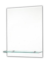 Tema Bevelled Rectangular Mirror With 1 Shelf 50 X 40CM