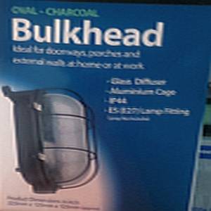 Bulkhead Oval Charcoal Caged