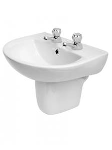 President 2 Taphole Washbasin & Semi Pedestal - 50 cm