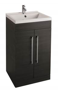 Idon 2 Door Vanity unit & Washbasin Matt Black - 50 cm