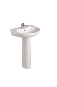 Strata 1 Taphole Washbasin & Full Pedestal - 45 cm