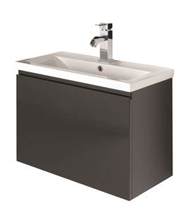 Pablo Wall Hung Vanity Unit & Basin Graphite - 80 cm