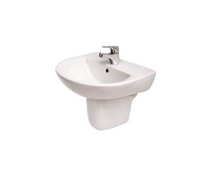 President 1 Taphole Washbasin & Semi Pedestal - 55 cm